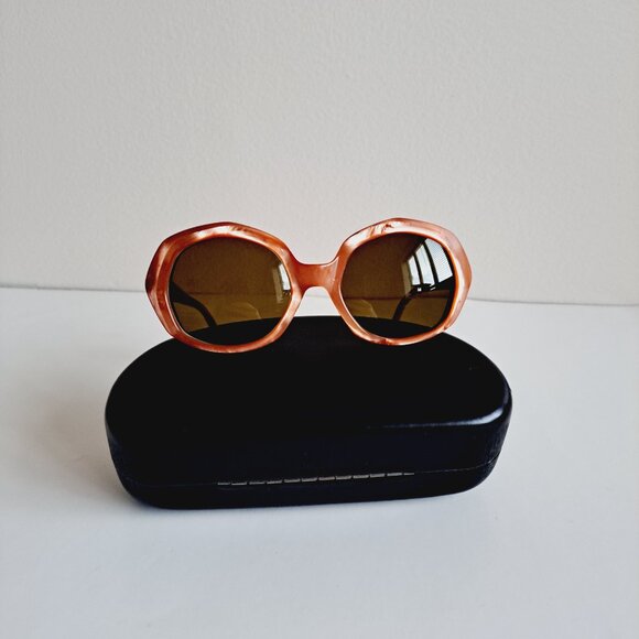 Women's L. Evrard Orange Frame Sunglasses France TWE - Picture 10 of 13